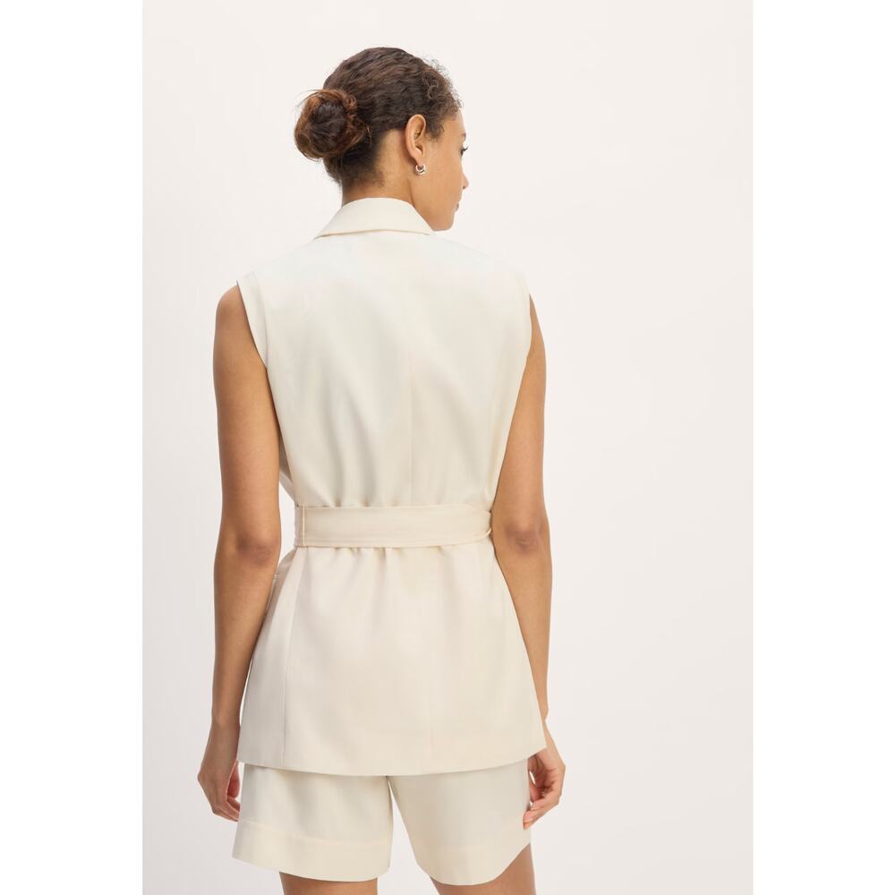 Worn once Everlane The Sleeveless Blazer in Buttersmooth In Bone Size 4 - Picture 3 of 8